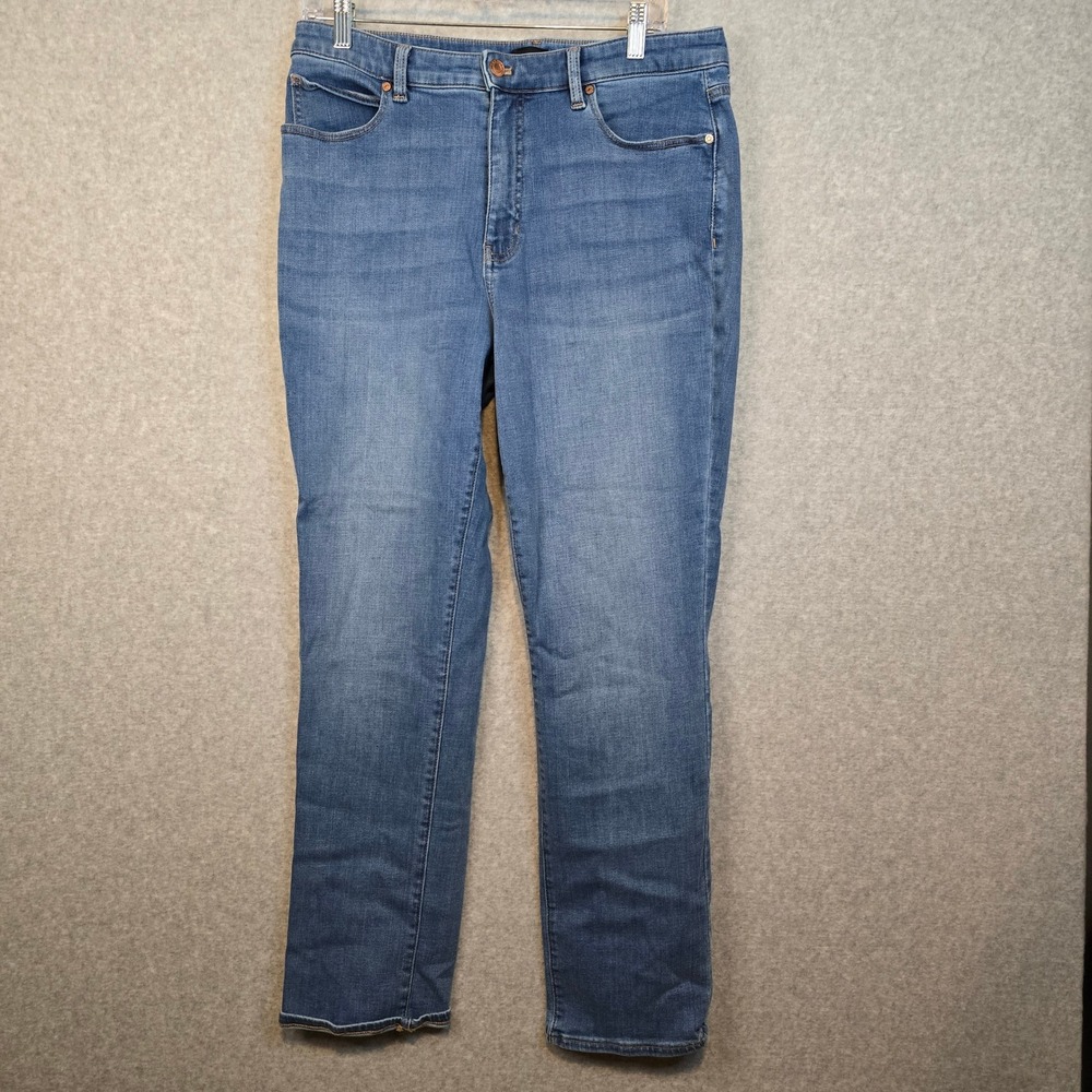 Talbots Jeans Womens 12 Straight Leg Jean Rio Wash Blue Stretch